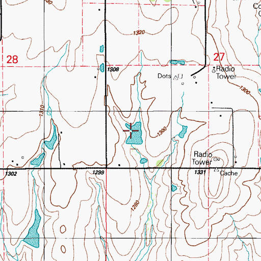 Topographic Map of Oknoname 031019 Dam, OK
