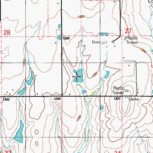 Topographic Map of Oknoname 031019 Reservoir, OK