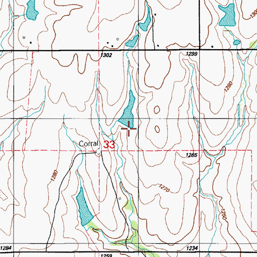 Topographic Map of Oknoname 031021 Dam, OK