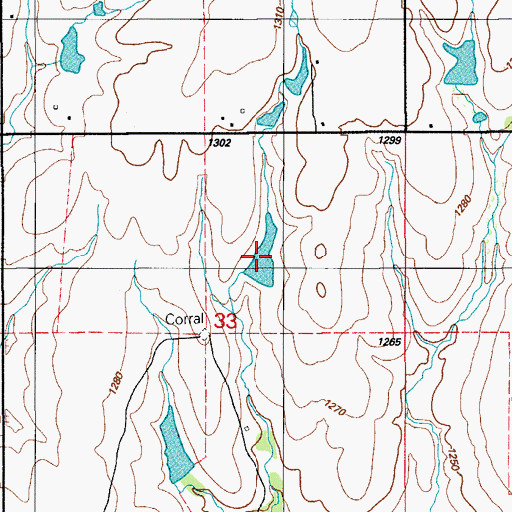 Topographic Map of Oknoname 031021 Reservoir, OK