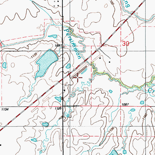 Topographic Map of Oknoname 031022 Dam, OK
