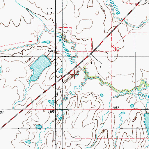 Topographic Map of Oknoname 031022 Reservoir, OK