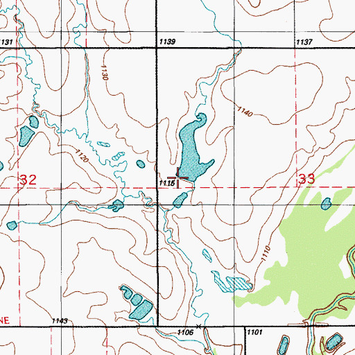 Topographic Map of Oknoname 031024 Dam, OK