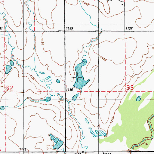 Topographic Map of Oknoname 031024 Reservoir, OK