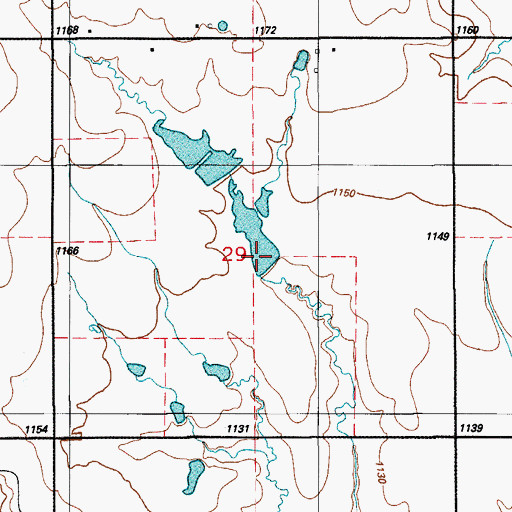 Topographic Map of Oknoname 031026 Dam, OK