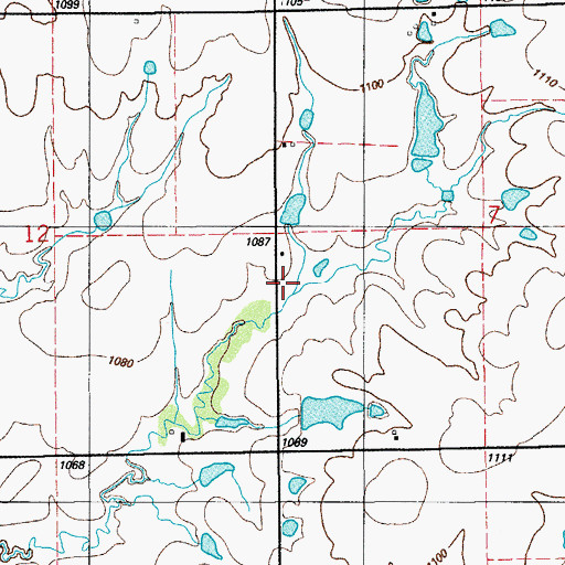Topographic Map of Oknoname 031027 Dam, OK