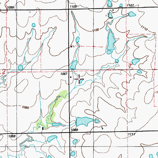 Topographic Map of Oknoname 031027 Reservoir, OK