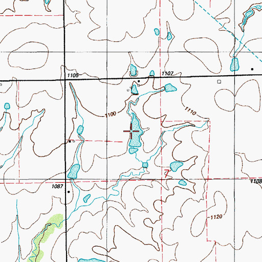 Topographic Map of Oknoname 031028 Reservoir, OK