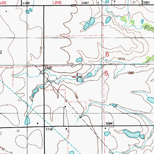 Topographic Map of Oknoname 031029 Reservoir, OK