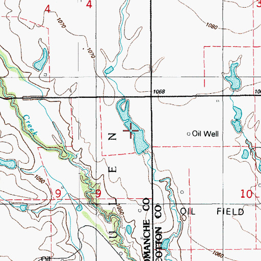 Topographic Map of Oknoname 031030 Reservoir, OK