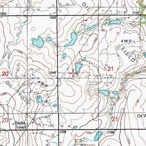 Topographic Map of Oknoname 031036 Dam, OK