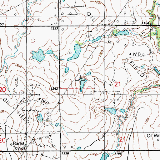 Topographic Map of Oknoname 031036 Reservoir, OK
