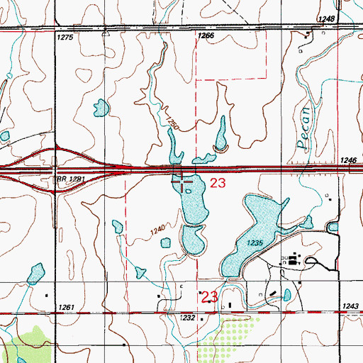 Topographic Map of Oknoname 031038 Dam, OK