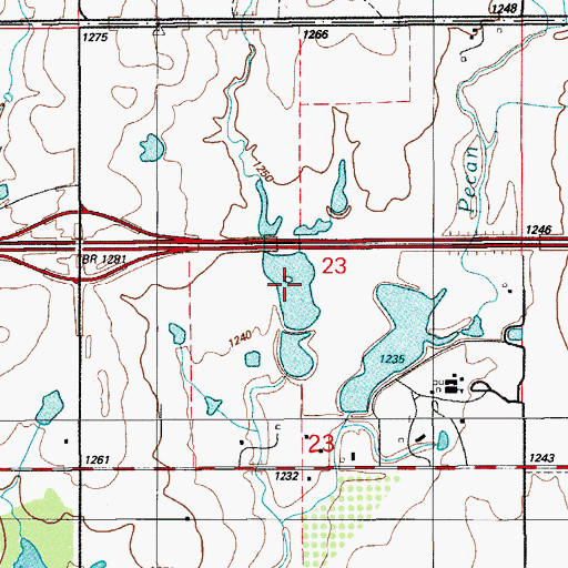 Topographic Map of Oknoname 031038 Reservoir, OK