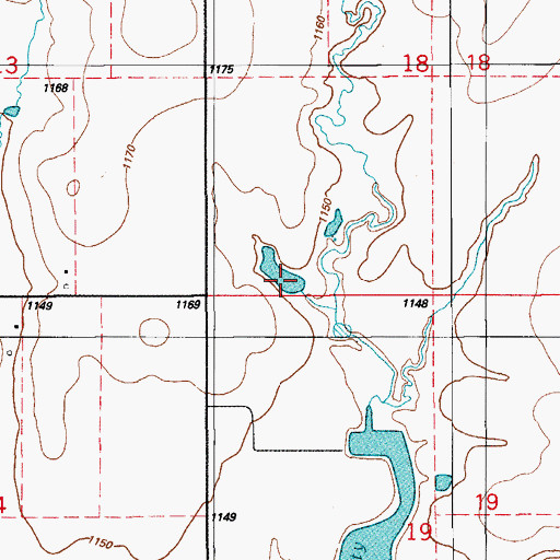 Topographic Map of Oknoname 031042 Reservoir, OK