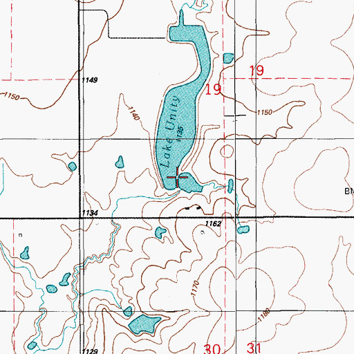 Topographic Map of Oknoname 031043 Dam, OK