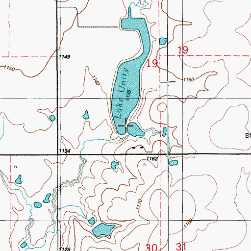 Topographic Map of Oknoname 031043 Reservoir, OK