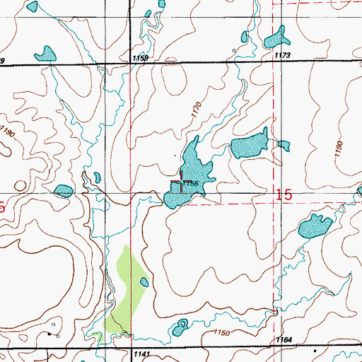 Topographic Map of Oknoname 031044 Reservoir, OK