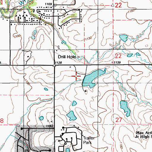 Topographic Map of Oknoname 031054 Dam, OK