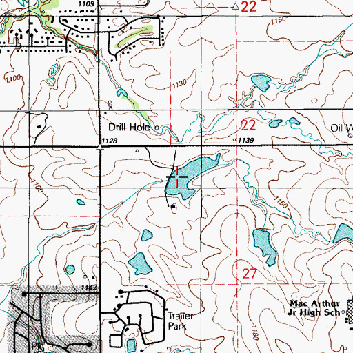 Topographic Map of Oknoname 031054 Reservoir, OK