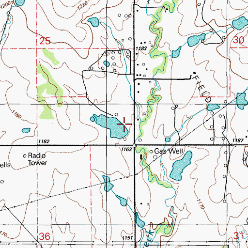 Topographic Map of Oknoname 031055 Dam, OK