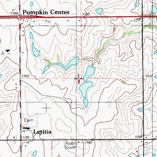 Topographic Map of Oknoname 031056 Dam, OK