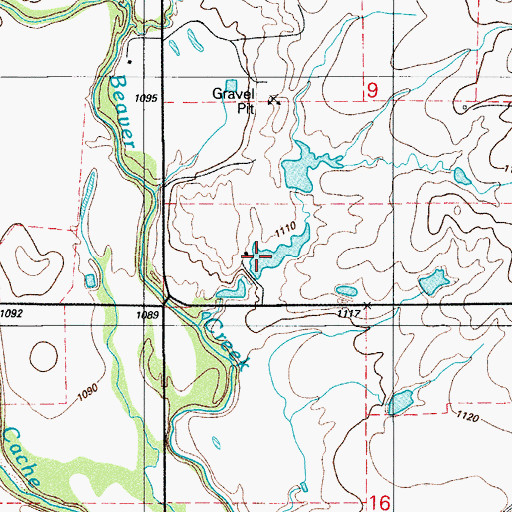 Topographic Map of Oknoname 031068 Dam, OK