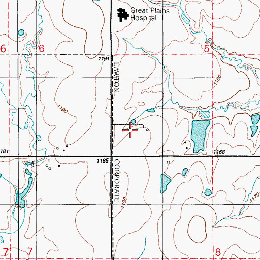 Topographic Map of Oknoname 031070 Dam, OK