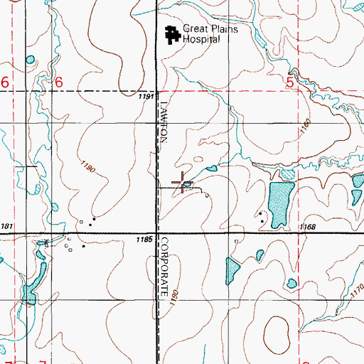 Topographic Map of Oknoname 031070 Reservoir, OK