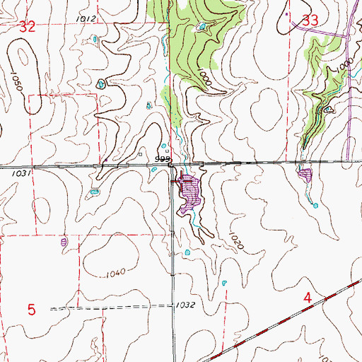 Topographic Map of Temple Gss Number 1 Reservoir, OK