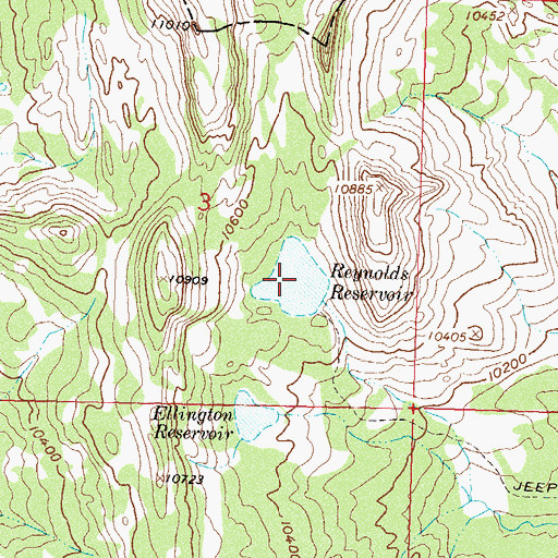 Topographic Map of Reynolds Reservoir, CO