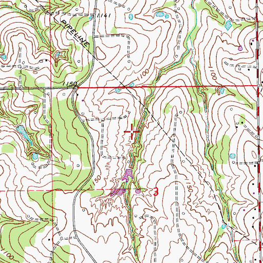 Topographic Map of Daugherty Gss Number 1 Reservoir, OK