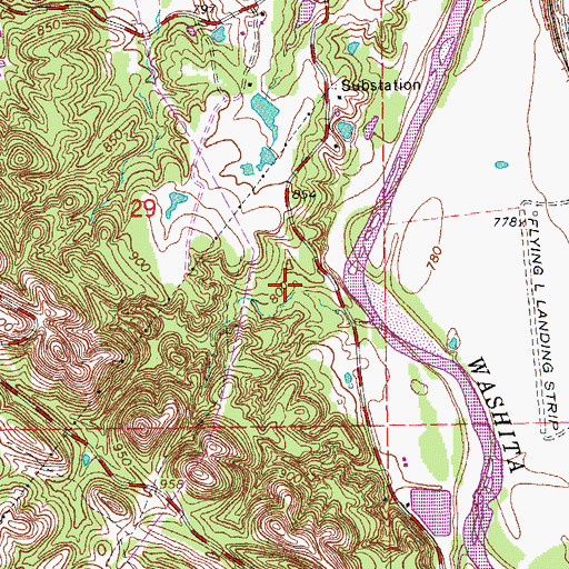 Topographic Map of Hagee Gss Number 1 Reservoir, OK