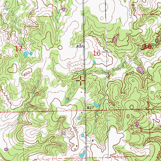 Topographic Map of Moore Pond Dam, OK