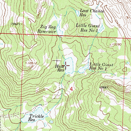 Topographic Map of Hale Reservoir, CO