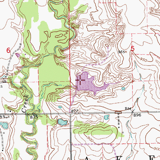 Topographic Map of Fitzgerald Reservoir, OK