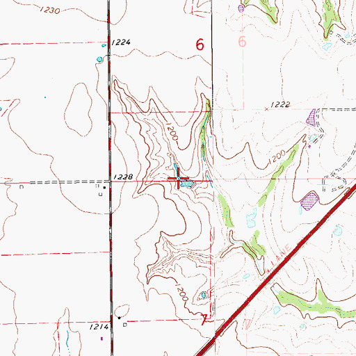 Topographic Map of Oknoname 051002 Reservoir, OK