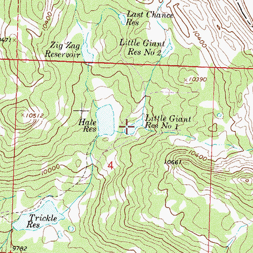 Topographic Map of Little Giant Reservoir Number 1, CO