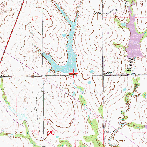 Topographic Map of Oknoname 051008 Reservoir, OK
