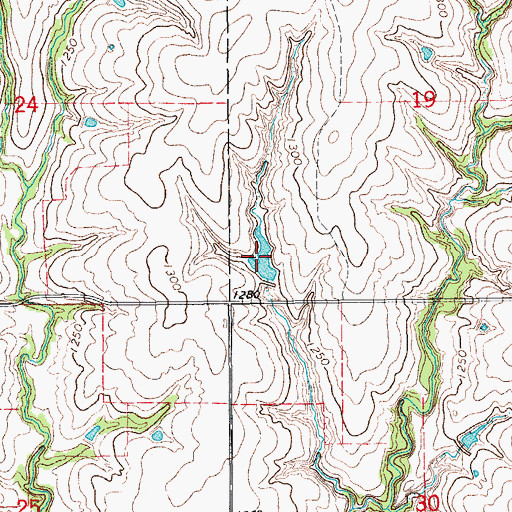 Topographic Map of Oknoname 051009 Reservoir, OK