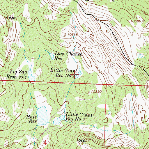 Topographic Map of Little Giant Reservoir Number 2, CO