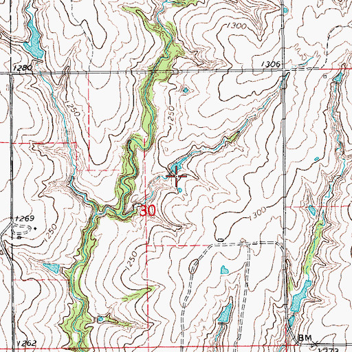 Topographic Map of Oknoname 051010 Dam, OK
