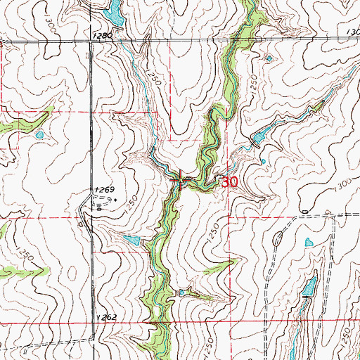 Topographic Map of Oknoname 051011 Reservoir, OK