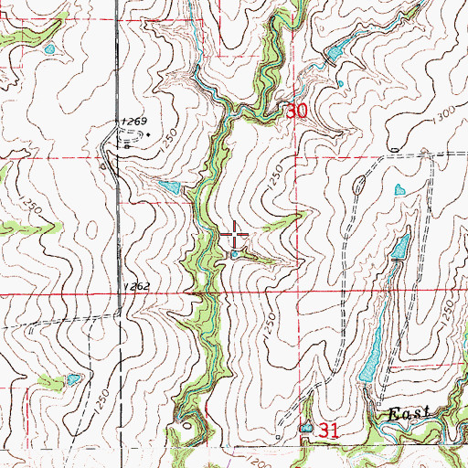 Topographic Map of Oknoname 051012 Dam, OK