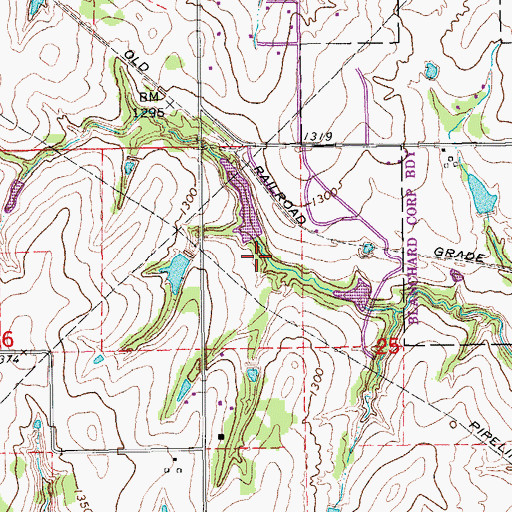 Topographic Map of Oknoname 051013 Dam, OK