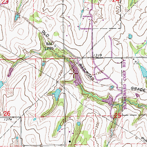 Topographic Map of Oknoname 051013 Reservoir, OK