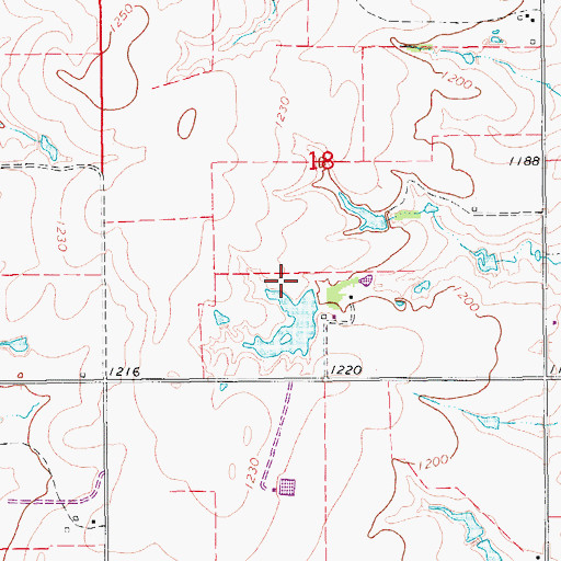 Topographic Map of Oknoname 051021 Dam, OK