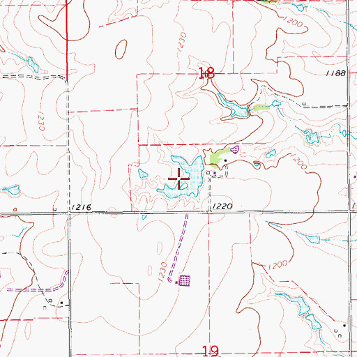 Topographic Map of Oknoname 051021 Reservoir, OK