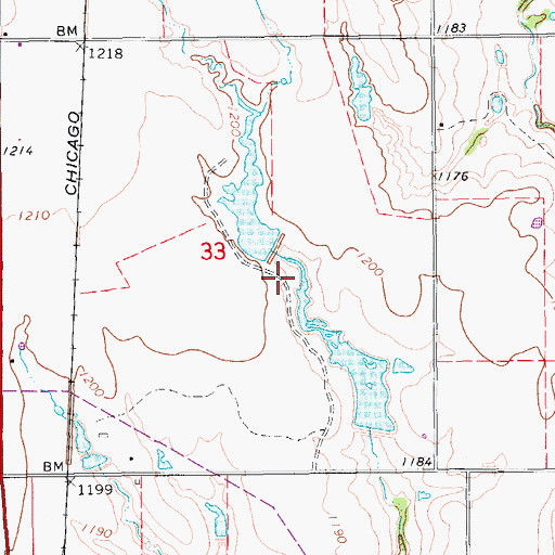 Topographic Map of Oknoname 051023 Dam, OK