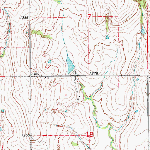 Topographic Map of Oknoname 051026 Dam, OK